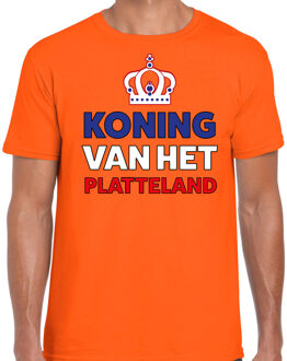 Bellatio Decorations Oranje verkleed t-shirt Koningsdag - koning van het platteland - heren 2XL - Feestshirts