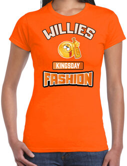 Bellatio Decorations Oranje verkleed t-shirt Koningsdag - Willies Kingsday dronken - dames 2XL - Feestshirts