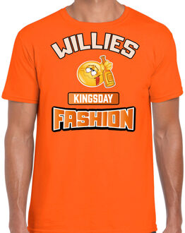 Bellatio Decorations Oranje verkleed t-shirt Koningsdag - Willies Kingsday dronken - heren 2XL - Feestshirts