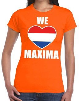 Bellatio Decorations Oranje We love Maxima shirt dames - Oranje Koningsdag/ Holland supporter kleding 2XL