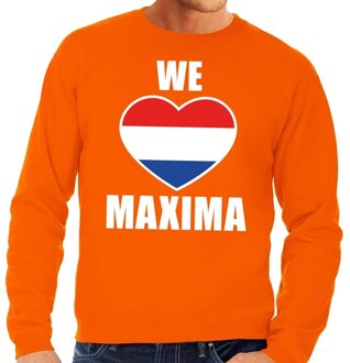 Bellatio Decorations Oranje We Love Maxima sweater voor heren