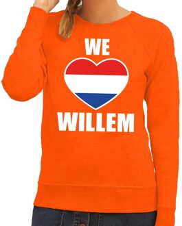 Bellatio Decorations Oranje We love Willem sweater dames