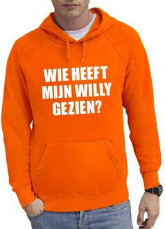 Bellatio Decorations Oranje Wie heeft mijn Willy gezien hoodie heren