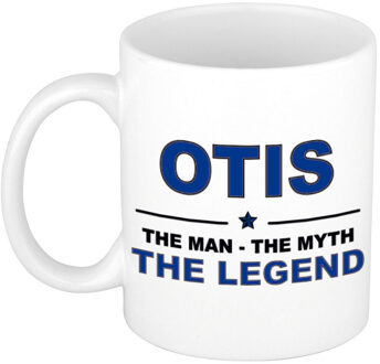 Bellatio Decorations Otis cadeau mok - man myth legend - naam koffiemok / beker - wit en blauw - 300 ml