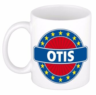 Bellatio Decorations Otis voornaam koffiemok - beker - wit/blauw - 300 ml - Cadeau - Heren - Collega - Vaderdag
