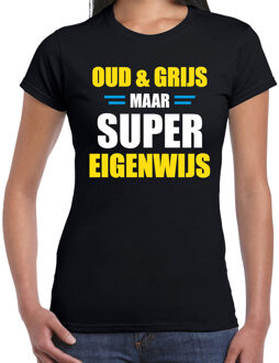 Bellatio Decorations Oud en grijs verjaardag t-shirt zwart voor dames XL
