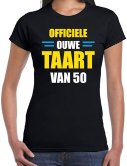 Bellatio Decorations Ouwe taart 50 jaar verjaardag cadeau t-shirt zwart voor dames - Sarah XL