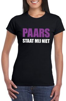 Bellatio Decorations Paars staat mij niet tekst t-shirt zwart voor dames
