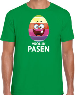 Bellatio Decorations Paasei vrolijk Pasen t-shirt groen voor heren - Paas kleding / outfit
