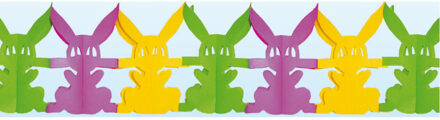 Bellatio Decorations Paashaas/Pasen thema slinger 300 cm papier gekleurd