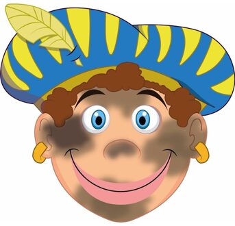 Bellatio Decorations Pakket van 6x stuks roetveeg Pieten uitknip knutsel maskers 26 x 27 cm