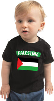 Bellatio Decorations Palestina landen shirtje met vlag zwart voor babys 62 (1-3 maanden)