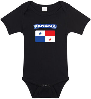 Bellatio Decorations Panama romper met vlag zwart voor babys