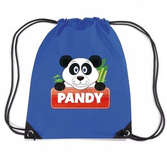 Bellatio Decorations Pandy de Panda rugtas / gymtas blauw voor kinderen