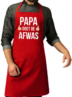 Bellatio Decorations Papa doet de afwas cadeau katoenen schort rood voor heren