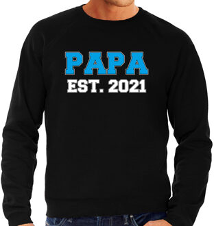 Bellatio Decorations Papa est 2021 - sweater zwart voor heren - Aanstaande vader/ papa cadeau 2XL