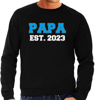 Bellatio Decorations Papa est 2023 - sweater zwart voor heren - Aanstaande vader/ papa cadeau L