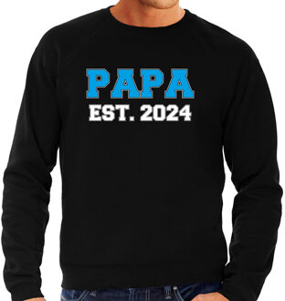 Bellatio Decorations Papa est 2024 - sweater zwart voor heren - Aanstaande vader/ papa cadeau 2XL