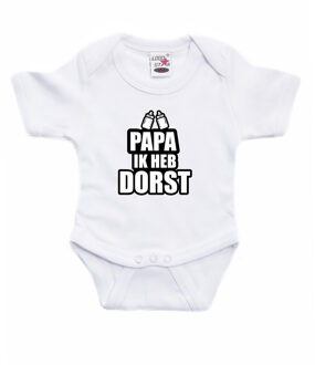 Bellatio Decorations Papa ik heb dorst cadeau baby rompertje wit jongen/meisje 80 (9-12 maanden)