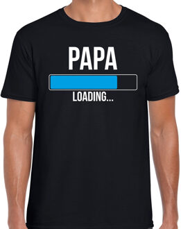Bellatio Decorations Papa loading t-shirt - zwart - voor heren - Cadeau aanstaande vader - papa - zwanger