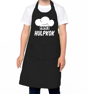 Bellatio Decorations Papa s hulpkok - keukenschort - zwart - jongens en meisjes - voor kinderen - One size