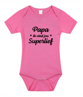 Bellatio Decorations Papa superlief kraamcadeau rompertje roze meisjes 56 (1-2 maanden)