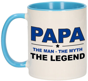 Bellatio Decorations Papa the legend cadeau mok / verjaardag beker 300 ml - feest mokken Multikleur