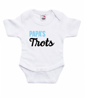 Bellatio Decorations Papas trots cadeau baby rompertje wit jongen/meisje 80 (9-12 maanden)
