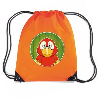 Bellatio Decorations Papegaai dieren trekkoord rugzak / gymtas oranje voor kinderen - Gymtasje - zwemtasje