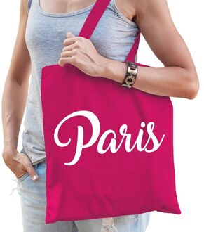 Bellatio Decorations Parijs kado tas roze katoen