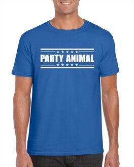 Bellatio Decorations Party animal t-shirt blauw heren 2XL