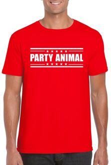 Bellatio Decorations Party animal t-shirt rood heren 2XL