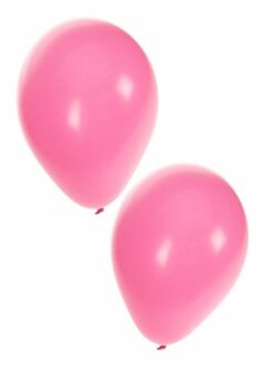 Bellatio Decorations party ballonnen - 50x stuks - roze - 27 cm - verjaardag - versiering