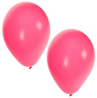 Bellatio Decorations party ballonnen - 50x stuks - roze - 27 cm - verjaardag - versiering