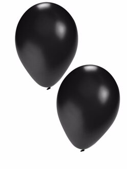Bellatio Decorations party ballonnen - 50x stuks - zwart - 27 cm - verjaardag - versiering