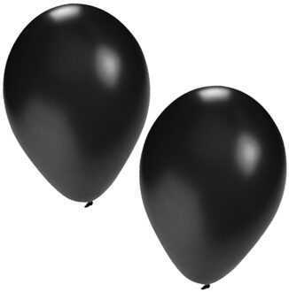 Bellatio Decorations party ballonnen - 75x stuks - zwart - 27 cm - verjaardag - versiering