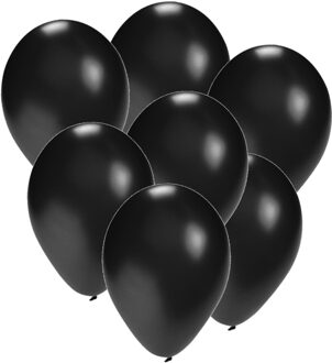 Bellatio Decorations party ballonnen - 75x stuks - zwart - 27 cm - verjaardag - versiering