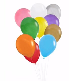 Bellatio Decorations Party ballonnen - Gekleurd mix - 100x stuks - Latex - Binnen/buiten - 27 cm Multi