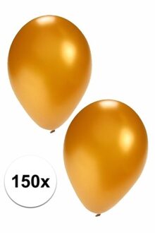 Bellatio Decorations Party ballonnen - goud - 150x stuks - dia 27 cm - feestartikelen/versieringen Goudkleurig