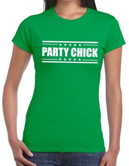 Bellatio Decorations Party chick t-shirt groen dames XS