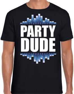 Bellatio Decorations Party dude fun tekst t-shirt zwart heren