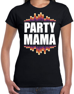 Bellatio Decorations Party mama fun tekst t-shirt zwart dames 2XL