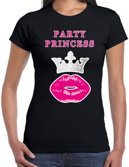 Bellatio Decorations Party princess cadeau t-shirt zwart voor dames XS