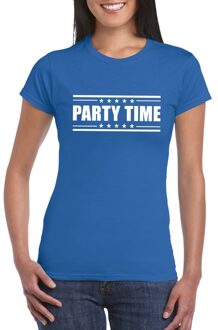 Bellatio Decorations Party time t-shirt blauw dames 2XL