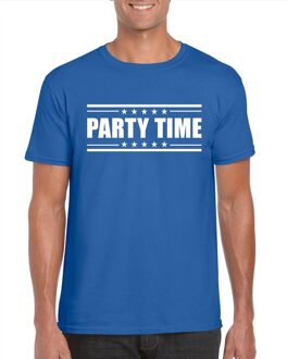 Bellatio Decorations Party time t-shirt blauw heren 2XL