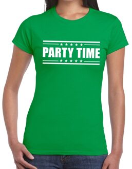 Bellatio Decorations Party time t-shirt groen dames XS