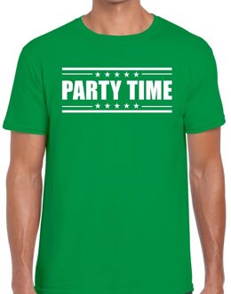 Bellatio Decorations Party time t-shirt groen heren