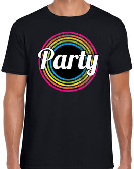 Bellatio Decorations Party verkleed t-shirt zwart voor heren - 70s, 80s disco verkleed outfit 2XL - Feestshirts