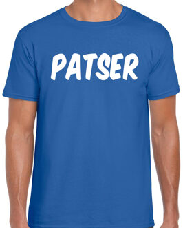 Bellatio Decorations Patser fun tekst t-shirt / kleding blauw voor heren