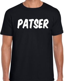 Bellatio Decorations Patser fun tekst t-shirt / kleding zwart voor heren - foute fun tekst shirt / festival outfit M